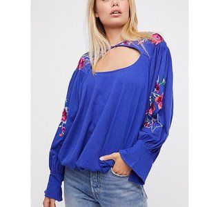Free People Embroidered Long Sleeve Lita Blouse